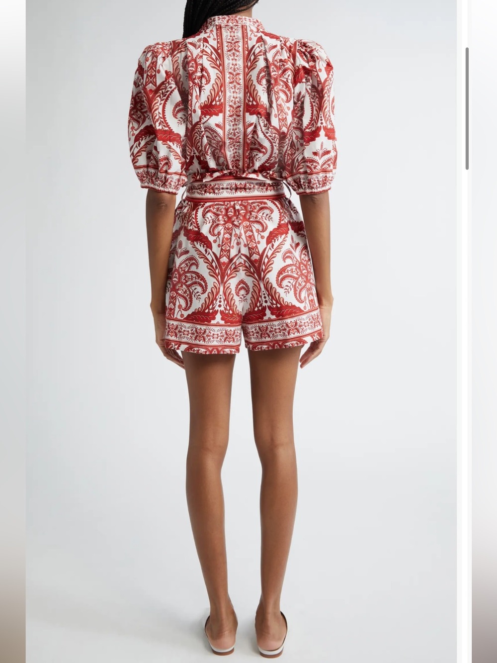 FARM Rio Red and White Tropical Cameo Romper - Picture 2 of 5